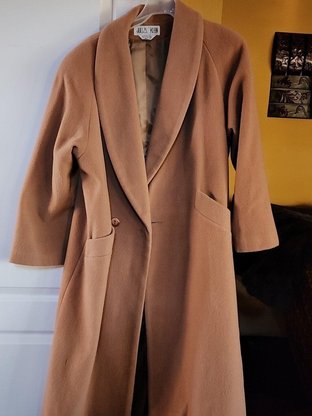 Julia Klein Classic Camel Wool Blend Long Coat